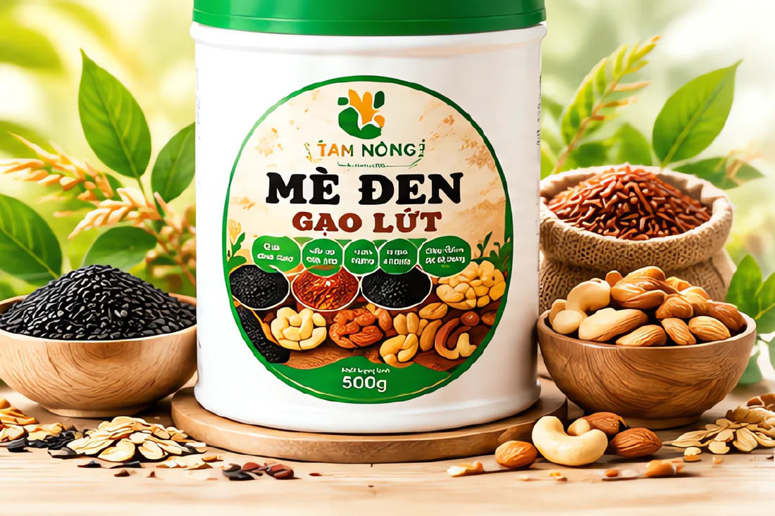 Combo mè đen gạo lứt 2 hũ
